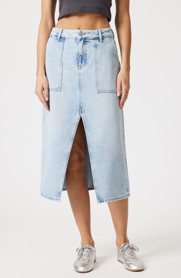 マーヴィ ジーンズ レディース ボトムス デニムパンツ ミディ スカート Mavi Jeansavina Denim Utility Midi Skirt Bleached Well Blue ブルー