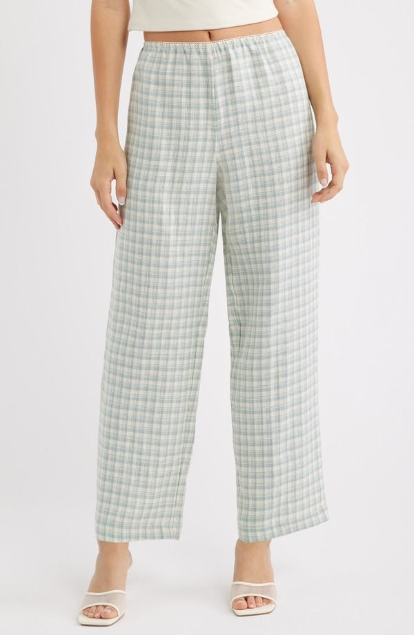 リフォーメーション レディース ボトムス レギンス ワイドレッグ プリント パンツ リネン Reformation Lilah Check Print Wide Leg Linen Pants Zephyr Check チェック 33,670円