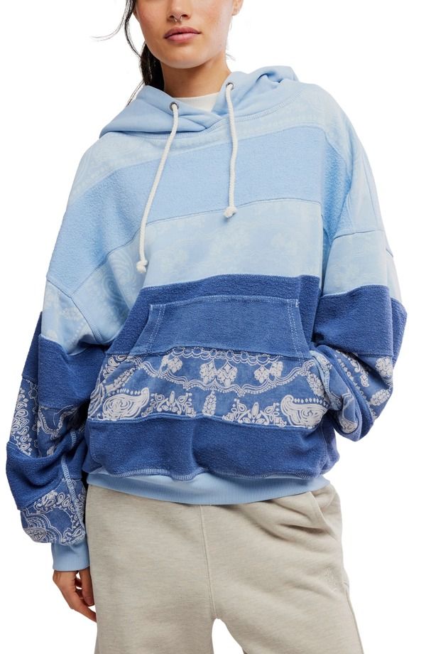 フリーピープル レディース アウター パーカー・スウェット グラフィック Free People FP Movement Final Call Appliqu Graphic Hoodie Blue Indigo Combo インディゴ