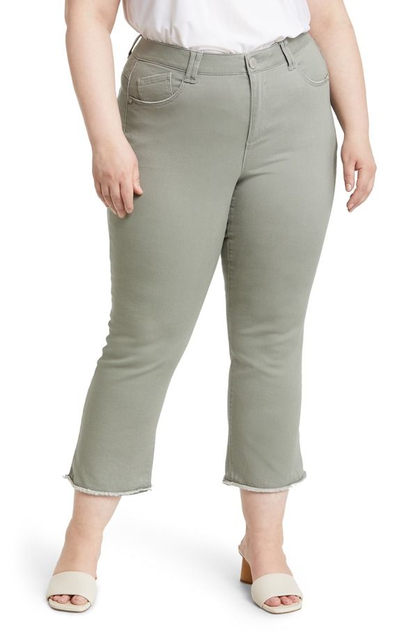 ウィットウィズダム レディース ボトムス レギンストレート ハイウエスト パンツ アンクル Wit Wisdom Frayed High Waist Ankle Slim Straight Leg Pants Deep Seagrass