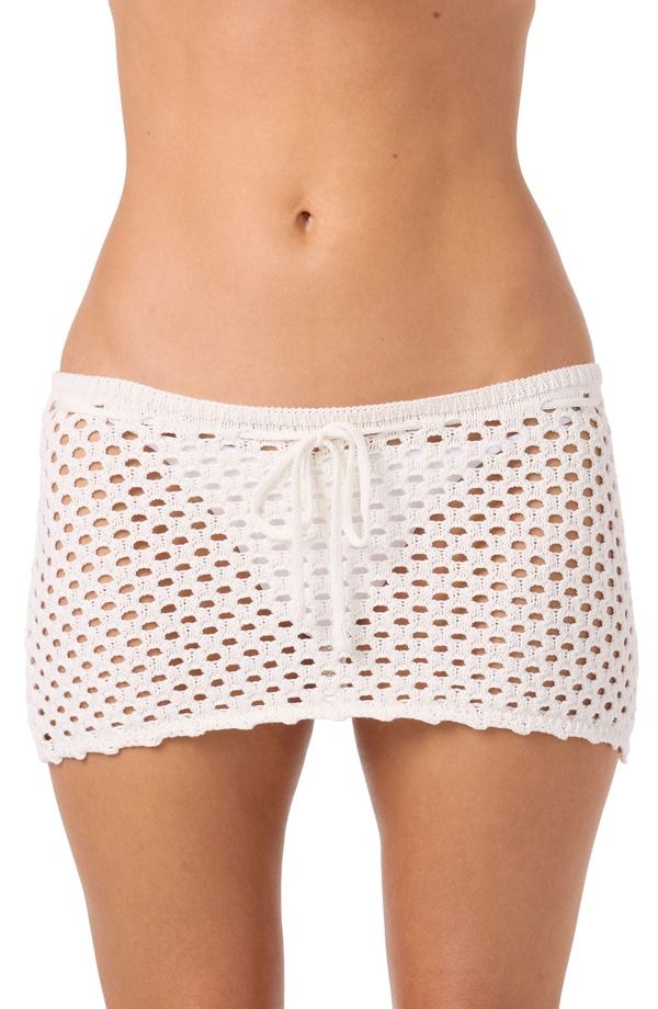 オニール レディース ボトムスカート ミニ ONeill Zooey Open Stitch CoverUp Miniskirt Vanilla