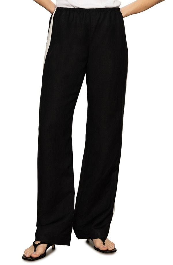 サンクチュアリー レディース ボトムス レギンス トラックパンツ リネン Sanctuary Casualinen Blend Track Pants Black ブラック
