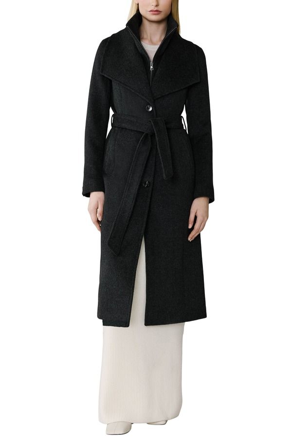 ソイアアンドキョー レディース アウター ジャケット・ブルゾン ウール コート Soia Kyo Ilana Bib Detail Wool Blend Trench Coat Black Heather ブラック