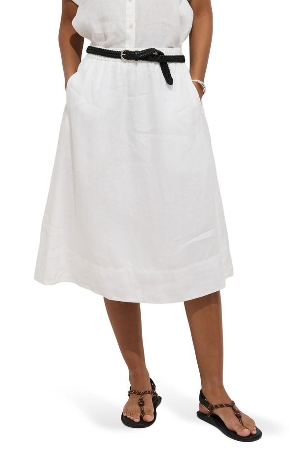 アレックスミル レディース ボトムスカート リネン Alex Mill Maddie Linen Skirt White ホワイト