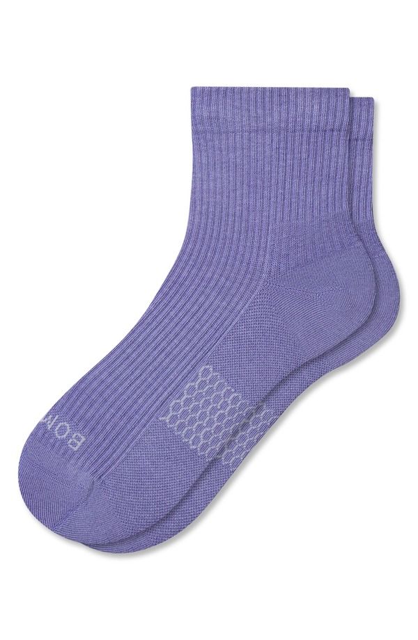 ボンバス レディース アンダーウェア 靴下 Bombas Modern Rib Quarter Socks Peri Dusk