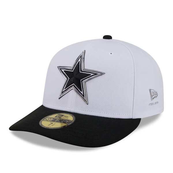 ニューエラ メンズ アクセサリー 帽子 Mens New Era WhiteBlack Dallas Cowboys 2026 NFL Draft PreCurved 59FIFTY Fitted Hat White ホワイト