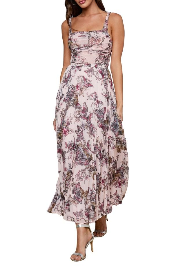 ラジャンス レディース ボトムスカート マキシ LAGENCE Torin Pleat Maxi Skirt Pink Butterfly Jungle ピンク