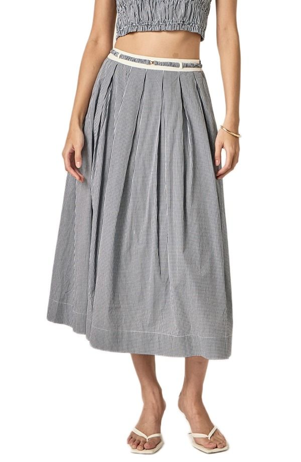 イングリッシュファクトリー レディース ボトムスカート カラーブロック マキシ English Factory Colorblock Plaid Maxi Skirt Blue ブルー