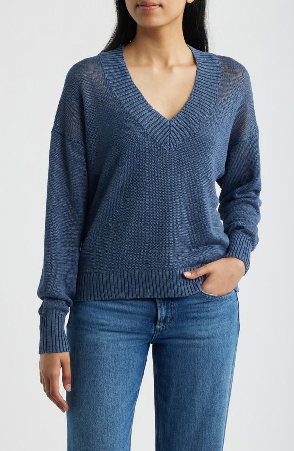 メイドウェル レディース アウター パーカー・スウェット Vネック リネン Madewell Arlinen VNeck Pullover Petrol Navy ネイビー 25,776円