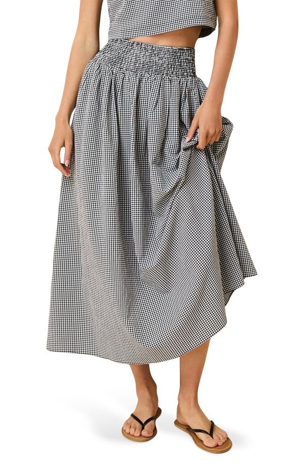 ソリッド アンド ストライプ レディース ボトムスカート マキシ Solid Striped The Noreen Maxi Skirt Noir