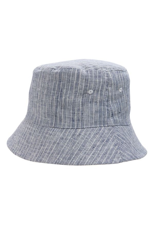オープンエディット メンズ アクセサリー 帽子 Open Edit Stripe Slub Chambray Bucket Hat Navy ネイビー 8,626円