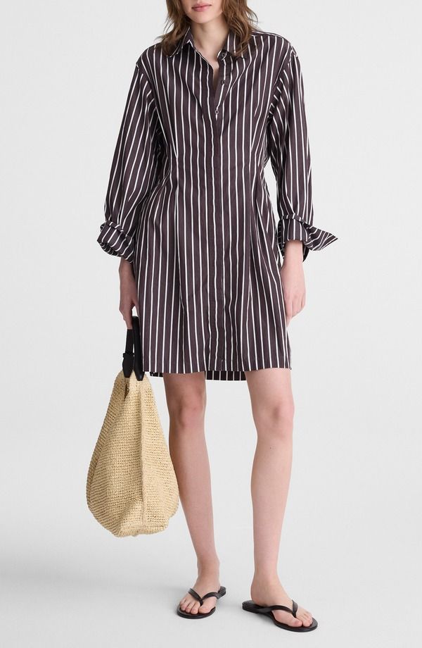 メイドウェル レディース トップス ワンピース ミニ シャツ Madewell Tucked Long Sleeve Mini Shirtdress Chocolate Plum プラム