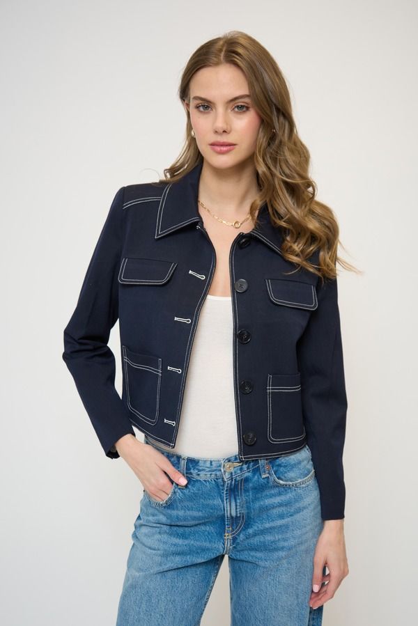 セントラルパークウェスト レディース アウター ジャケット・ブルゾン Central Park West Franki Topstitch Lady Jacket Navy ネイビー 42,480円
