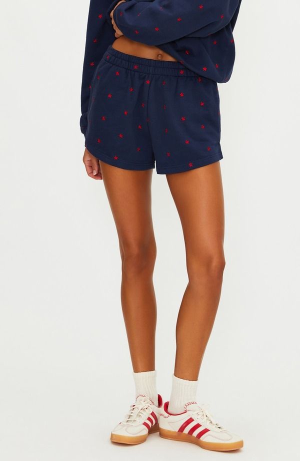 ビーチライオット レディース ボトムス ハーフパンツ・ショーツ ショートパンツ コットン 刺繍 Beach Riot Malik Embroidered Cotton Shortstar Spangled Seas