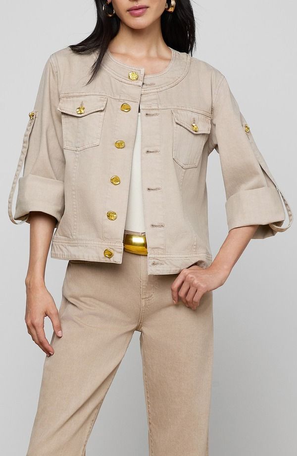 ラジャンス レディース アウター ジャケット・ブルゾン LAGENCE Anouk Collarless Jacket Biscuit