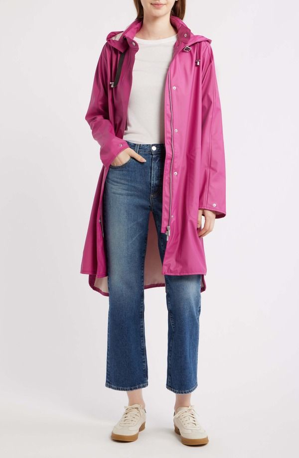 イルセヤコブセン レディース アウター ジャケット・ブルゾン コート Ilse Jacobsen Hooded Raincoat Magenta Haze マゼンタ