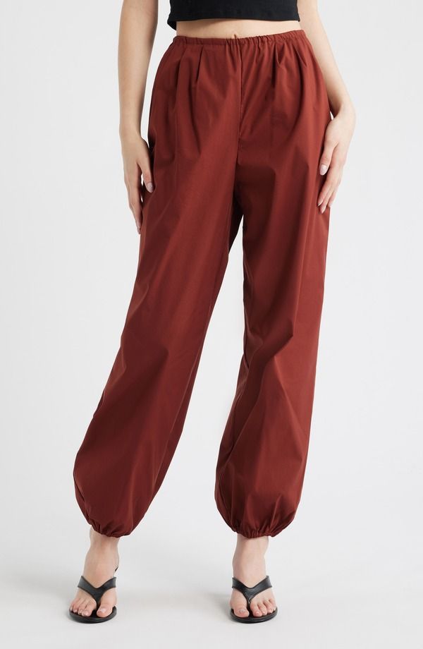 マンゴ レディース ボトムス カジュアルパンツ コットン ジョガーパンツ MANGO Stretch Cotton Joggers Burnt Orange オレンジ