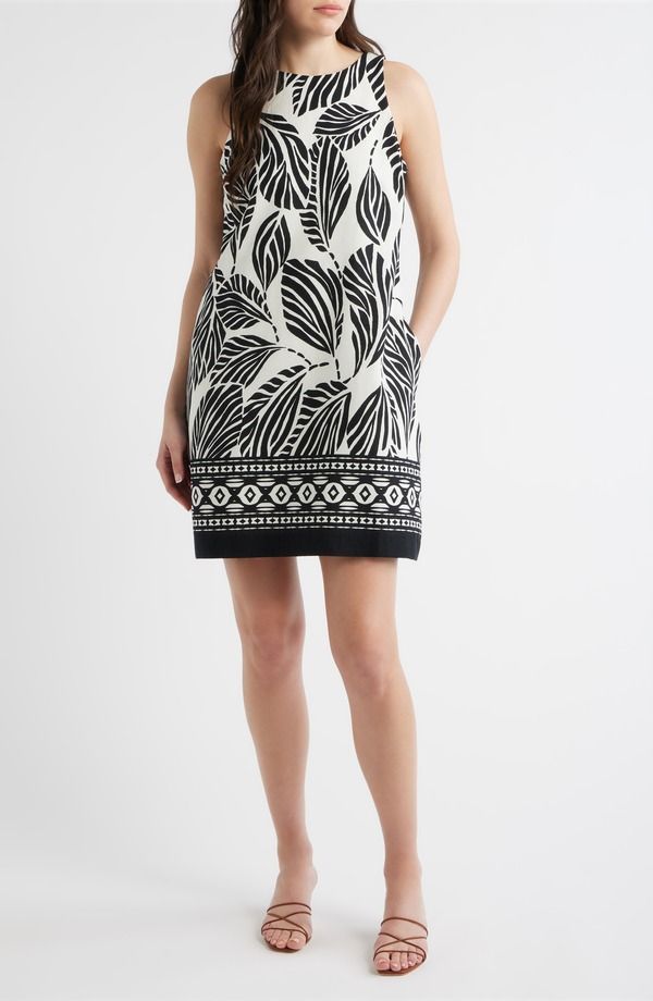 セセ レディース トップス ワンピース A ライン プリント ミニ リネン CeCe Print ALinen Blend Minidress Ivory Multi アイボリー