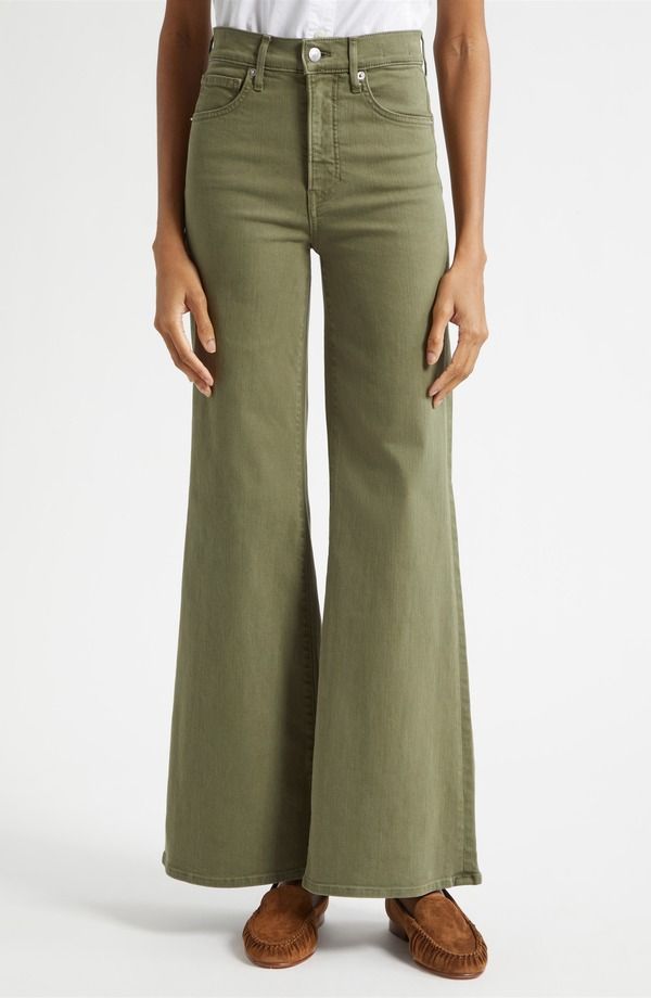 ヴェロニカ ベアード レディース ボトムス デニムパンツ ジーンズ Veronica Beard Joplin Wide Flare Jeans Army アーミー