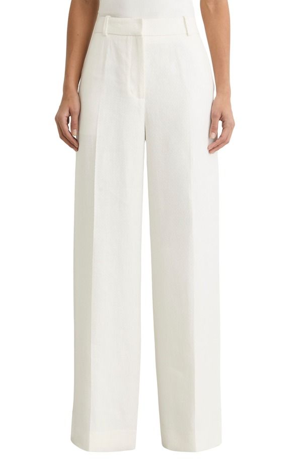 レイス レディース ボトムス レギンス ワイドレッグ パンツ リネン Reiss Alyx Linen Blend Wide Leg Trousers White ホワイト