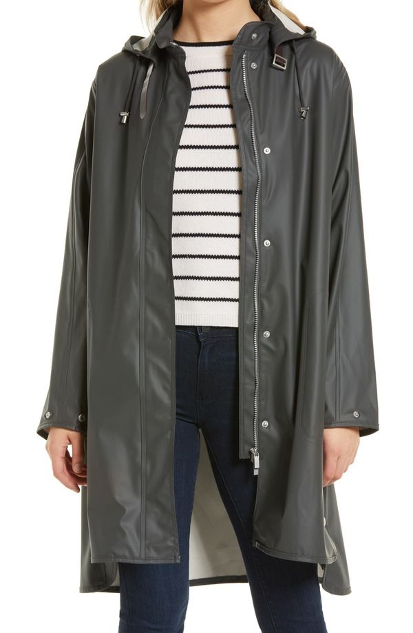 イルセヤコブセン レディース アウター ジャケット・ブルゾン コート Ilse Jacobsen Hooded Raincoat Dark Shadow