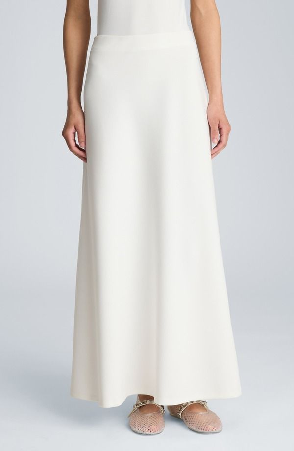 ケネスコール レディース ボトムスカート マキシ Kenneth Cole Bias Cut Flared Maxi Skirt Pure White ホワイト