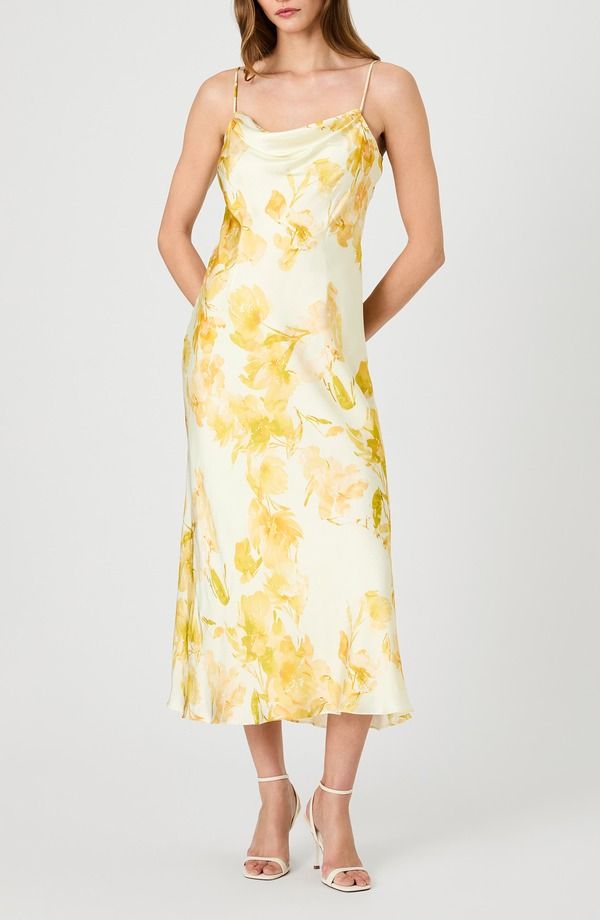 フレンチコネクション レディース トップス ワンピース フラワー柄 ミディ フラワー French Connection Oona Sophie Floral Cowl Neck Midi Dress Daisyellow Sophie Flower イエロー