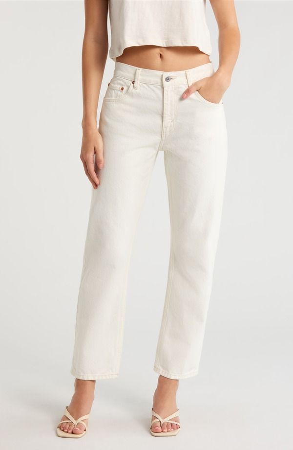 リダン レディース ボトムス カジュアルパンツ ジーンズ ReDone Blondie Crop Jeans Crema