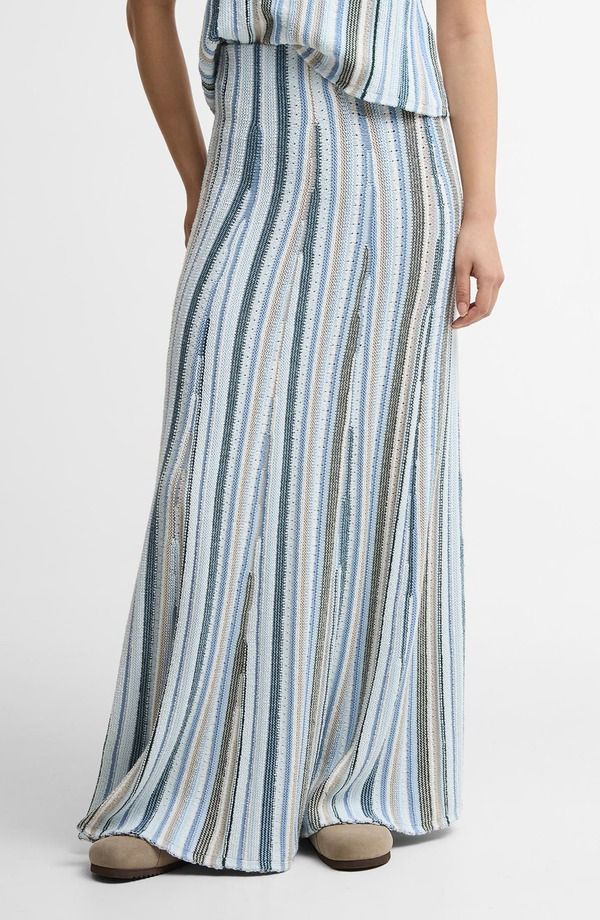 バブアー レディース ボトムスカート ニット マキシ Barbour Josie Pointelle Knit Maxi Skirt Blue Multi ブルー