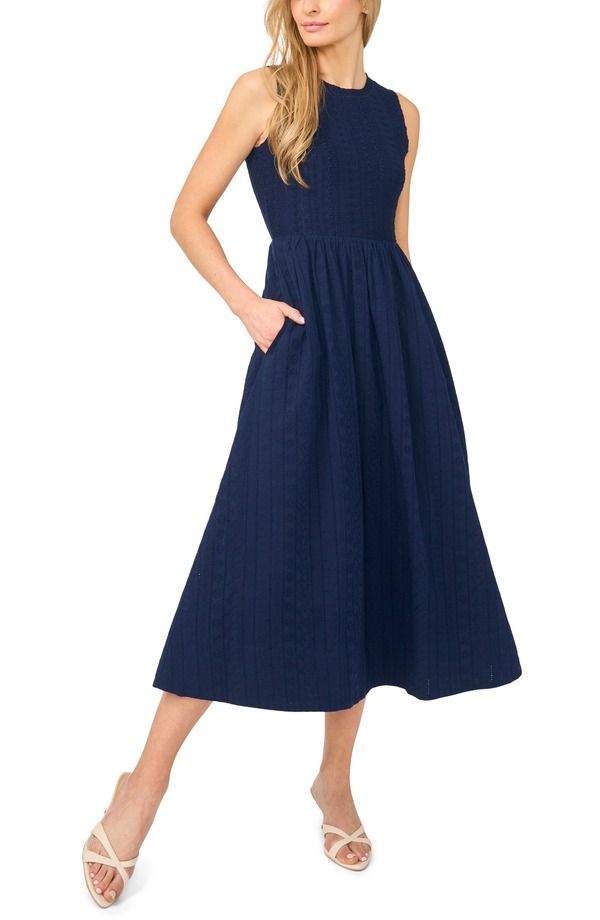 セセ レディース トップス ワンピース ミディ セーター ノースリーブ CeCe Sleeveless Midi Sweater Dress Classic Navy ネイビー