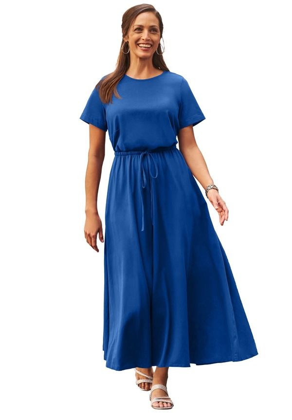 ジェシカロンドン レディース ボトムス カジュアルパンツ マキシワンピース マキシ Jessica London Drawstring Maxi Dress Dark Sapphire サファイア