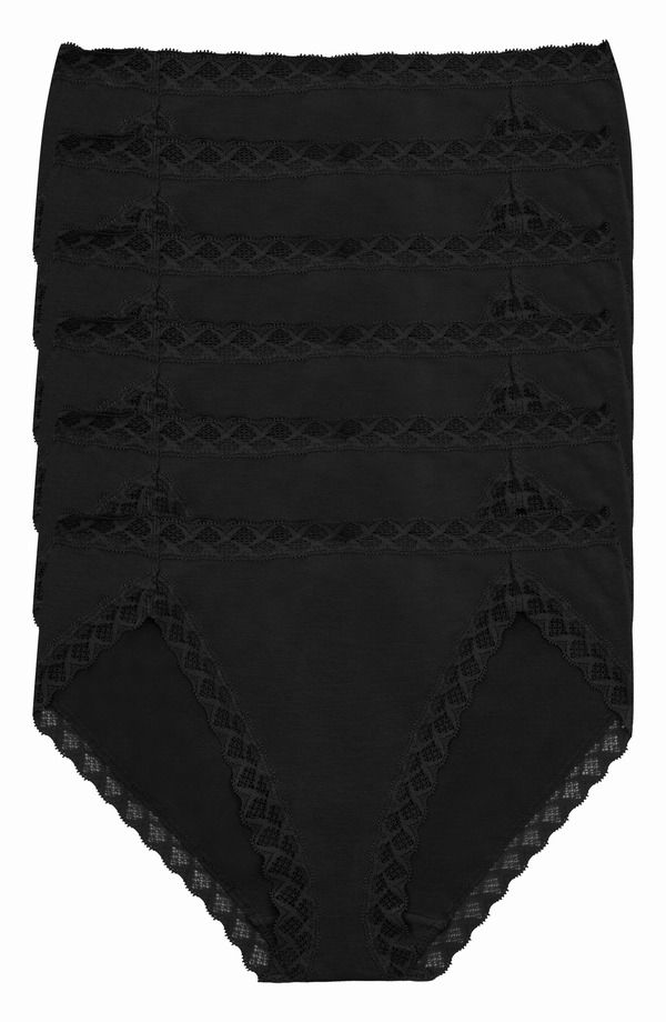 ナトリ レディース アンダーウェア パンツ コットン Natori Blissupima Cotton French Cut Briefs 6Pack Black ブラック