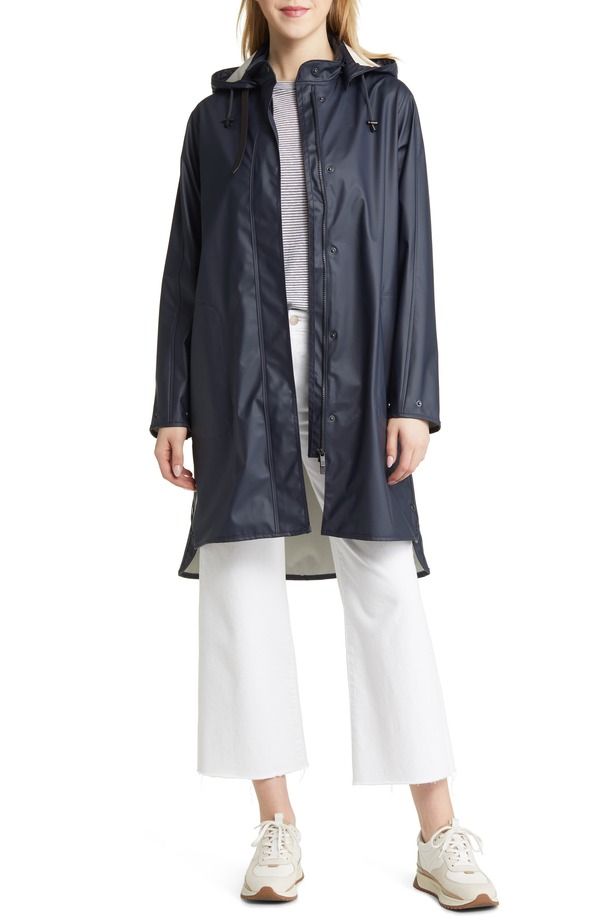 イルセヤコブセン レディース アウター ジャケット・ブルゾン コート Ilse Jacobsen Hooded Raincoat Dark Indigo インディゴ