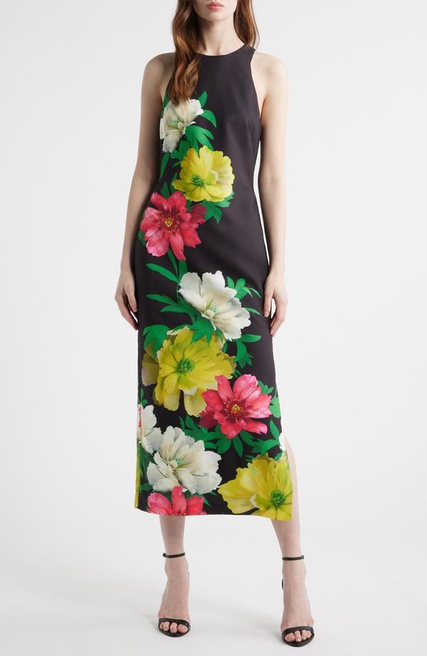 アドリアナ パペル レディース トップス ワンピース フラワー柄 サテン フラワー Adrianna Papell Floral Satin Gown Black Multi ブラック