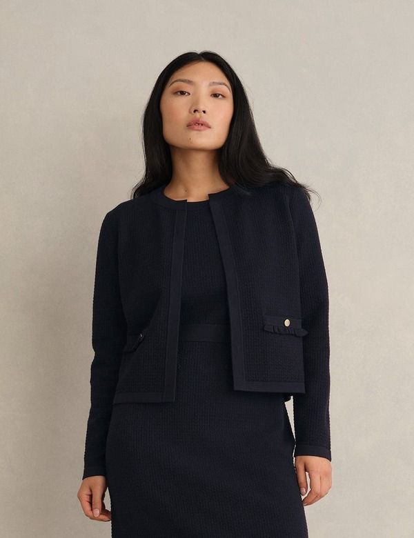ホッブスロンドン レディース アウター ジャケット・ブルゾン ニット HOBBS LONDON Petra Knitted Jacket Hobbs Navy ネイビー