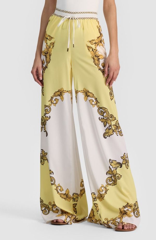アリス アンド オリビア レディース ボトムス レギンス プリント パンツ Alice Olivia Ojai Print Palazzo Pants Golden Coast
