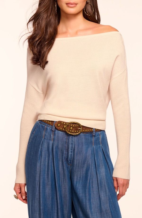 レイミー ブルック レディース アウター パーカー・スウェット ウール セーター Ramy Brook Chance Wool Off the Shoulder Sweater Bone