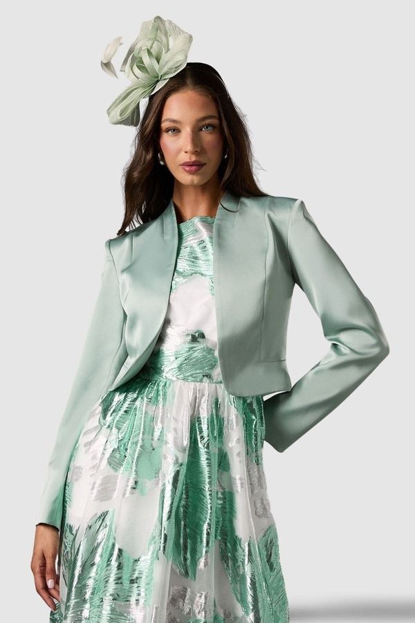 コースト レディース アウター ジャケット・ブルゾン サテン Coast Crop Satin Jacket Sage セージ