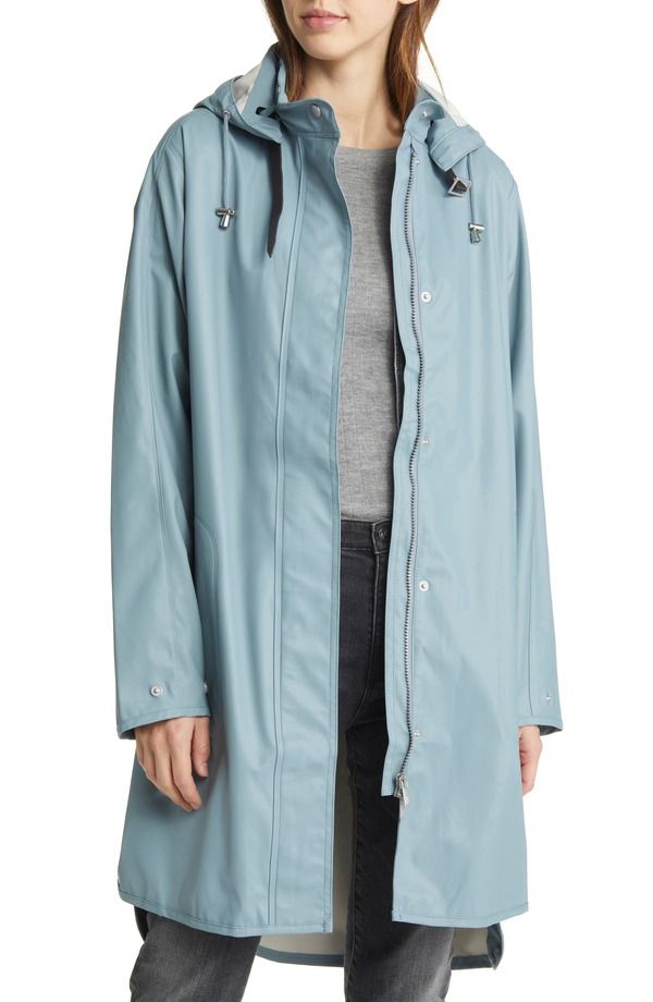 イルセヤコブセン レディース アウター ジャケット・ブルゾン コート Ilse Jacobsen Hooded Raincoat Blue Cloud ブルー