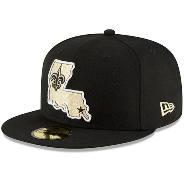 ニューエラ メンズ アクセサリー 帽子 Mens New Era Black New Orleansaints Omaha 59FIFTY Hat Black ブラック