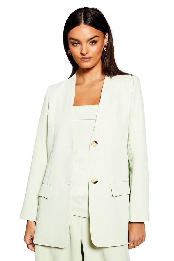 ウエアハウス レディース アウター ジャケット・ブルゾン ブレザー Warehouse Runway Collarless Boxy Blazer Mint ミント