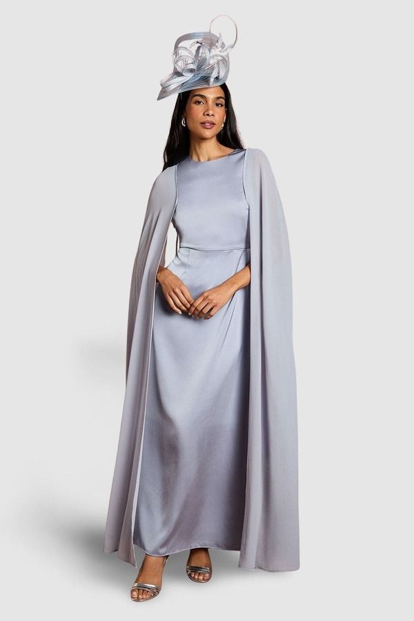 コースト レディース トップス ワンピース ケープデザイン ノースリーブ キャップ ケープ マキシ Coast Sleeveless Cape Maxi Dress Pale Blue ブルー