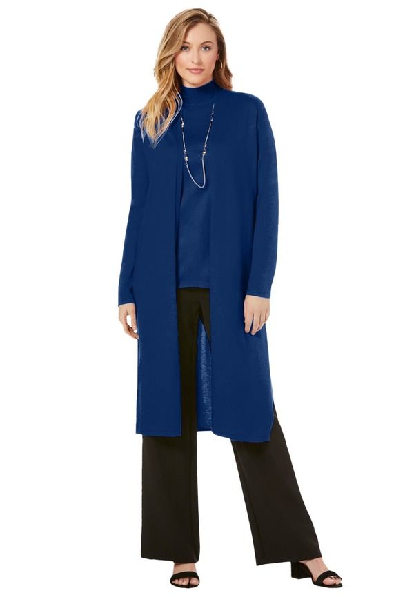 ジェシカロンドン レディース アウター パーカー・スウェット セーター Jessica London Carefree Cashmere Duster Sweater Evening Blue ブルー