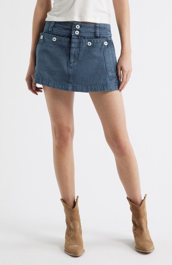 フリーピープル レディース ボトムスカート ミニ コットン Free People Dream Weaver Cotton Twill Micro Miniskirtwinkling Twilight