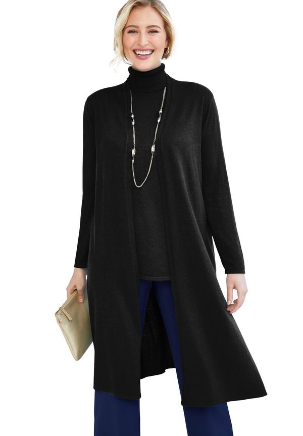 ジェシカロンドン レディース アウター パーカー・スウェット セーター Jessica London Carefree Cashmere Duster Sweater Black ブラック