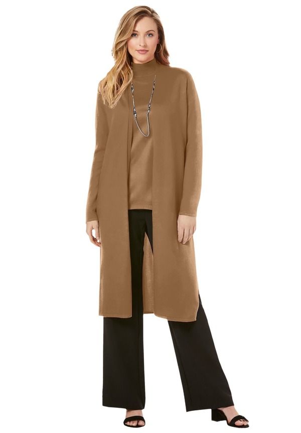 ジェシカロンドン レディース アウター パーカー・スウェット セーター Jessica London Carefree Cashmere Duster Sweater Brown Maple ブラウン