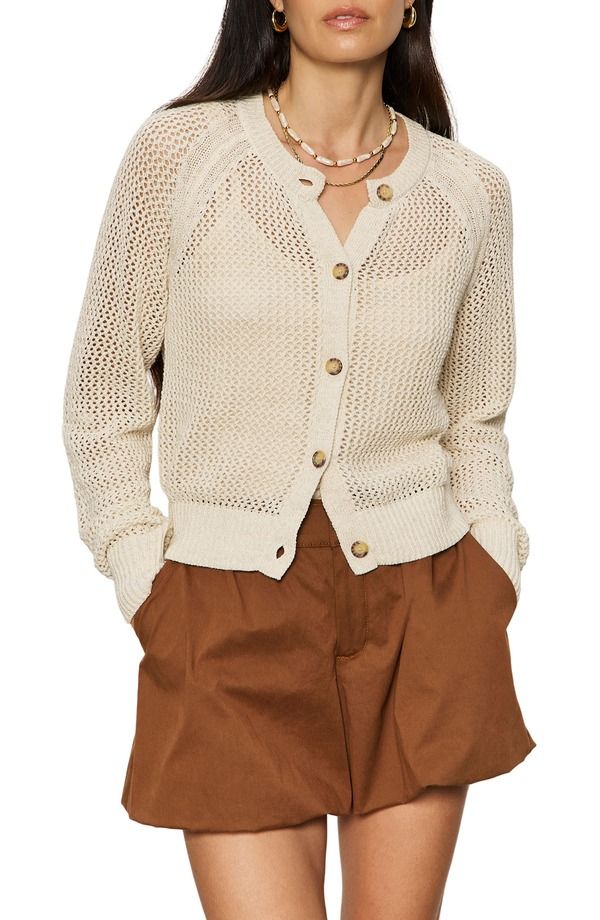 サンクチュアリー レディース アウター パーカー・スウェットール カーディガン Sanctuary Metallic Open Stitch Cardigan Collagen White ホワイト
