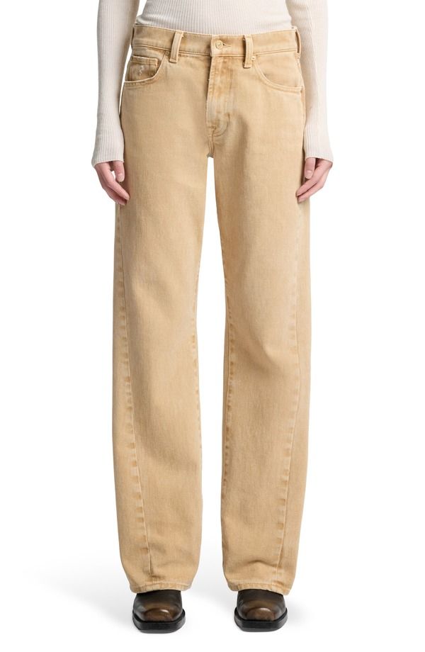 セブンフォーオールマンカインド レディース ボトムス デニムパンツ ストレート ハイウエスト ジーンズ 7 For All Mankind Tess Twisted Seam High Waistraight Leg Jeansandune