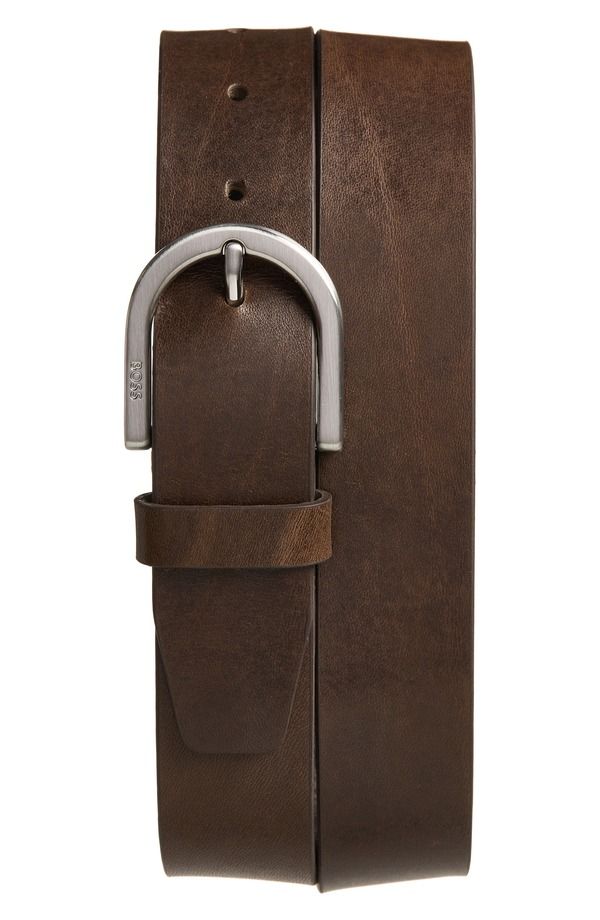 ボス メンズ アクセサリー ベルト レザー BOSS Rouleather Belt Dark