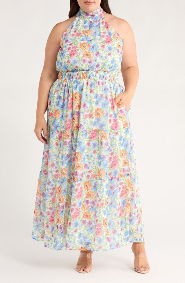 シュガーリップス レディース トップス ワンピース マキシ SUGARLIPS Ezia Garden Jetter Maxi Dress Blue Pink Yellow ブルー